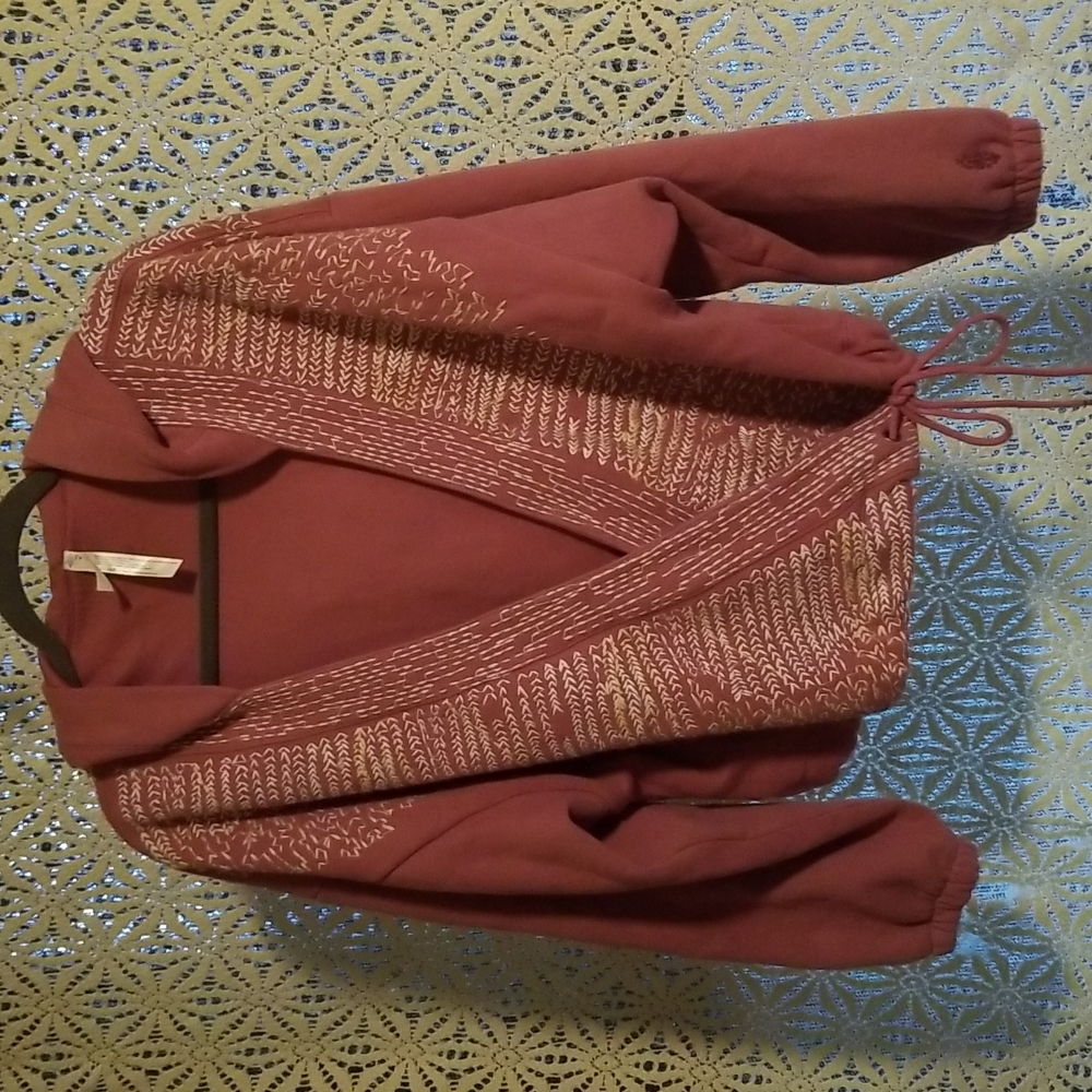 Free People Movement Cross Tie Sweatshirt size small Mauve